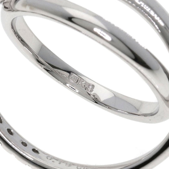 MIKIMOTO Ring K18WG Silver diamond Women Used Authentic