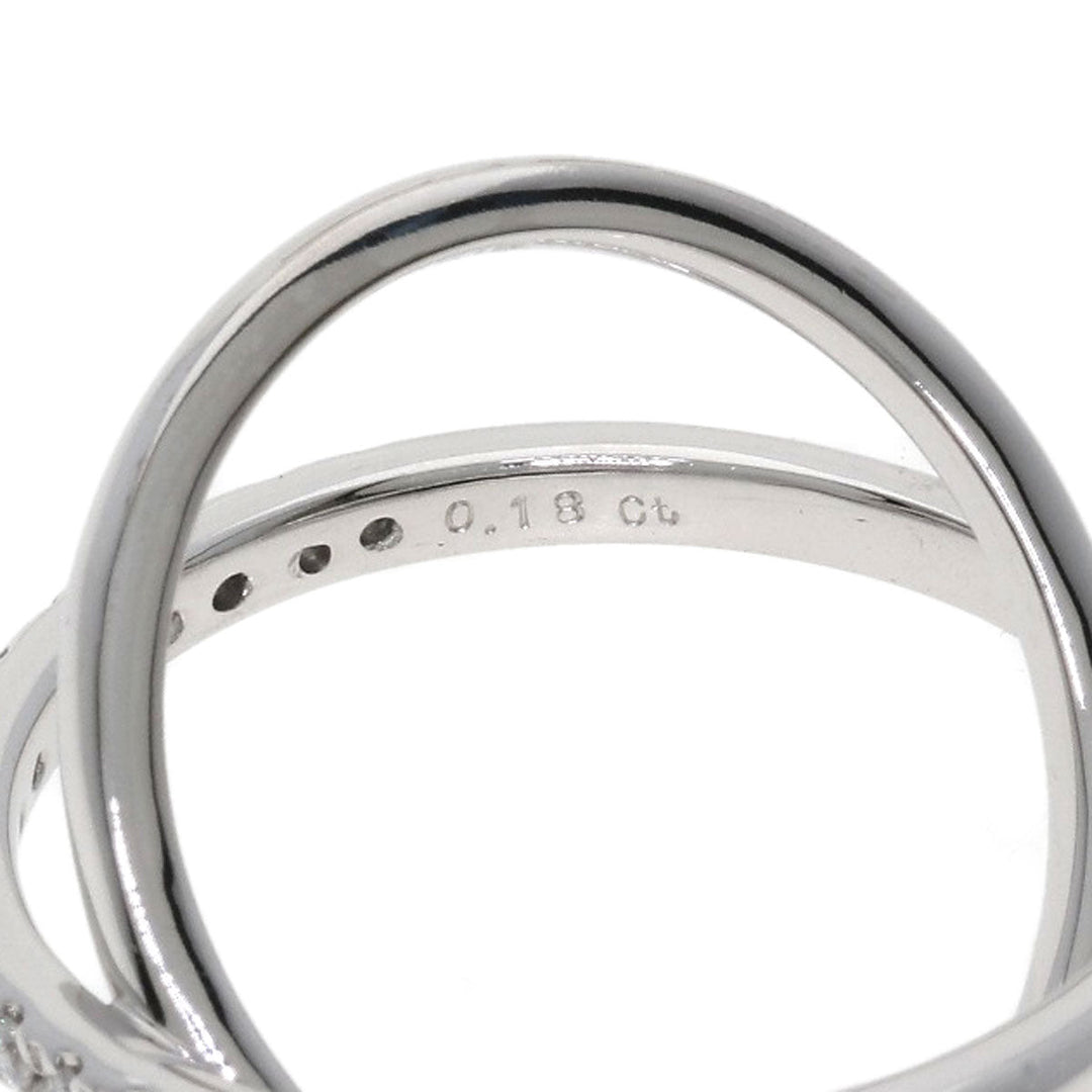 MIKIMOTO Ring K18WG Silver diamond Women Used Authentic