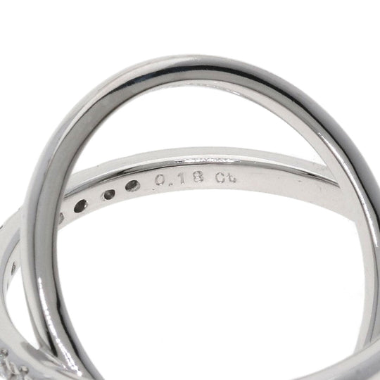 MIKIMOTO Ring K18WG Silver diamond Women Used Authentic