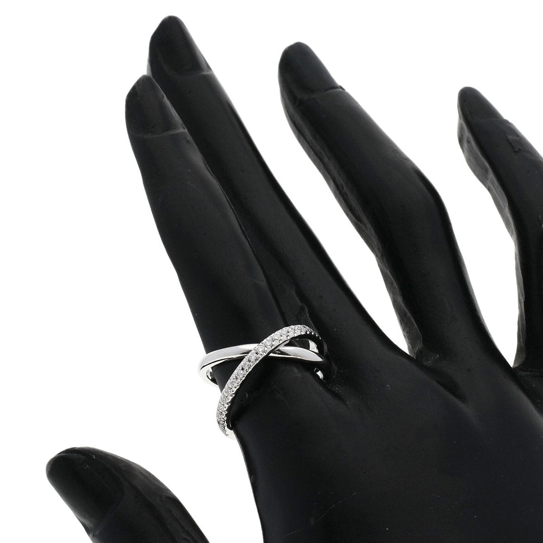 MIKIMOTO Ring K18WG Silver diamond Women Used Authentic