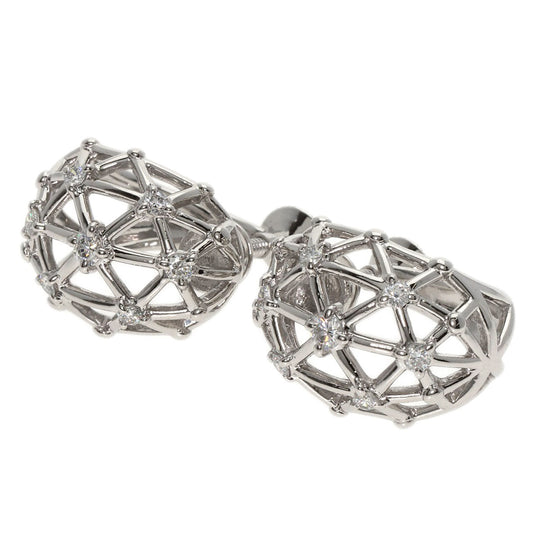 TASAKI Earring PT900 Silver diamond Women Used Authentic