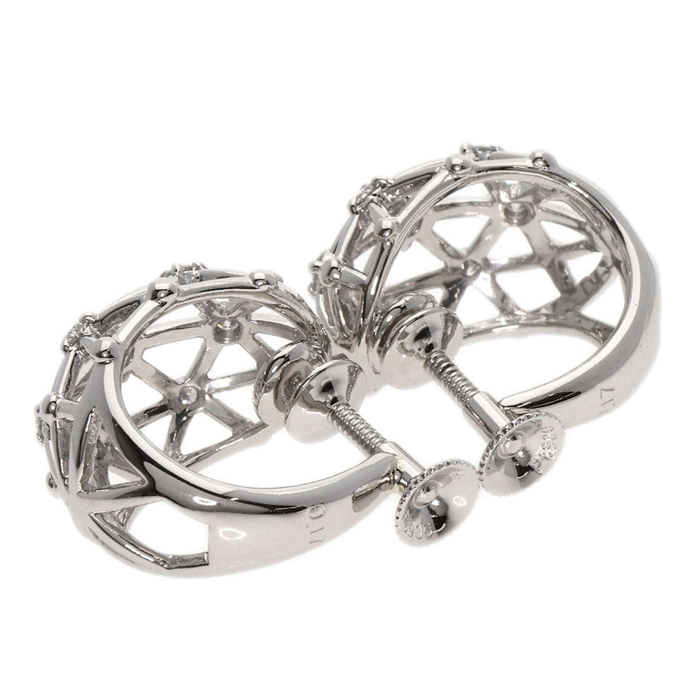 TASAKI Earring PT900 Silver diamond Women Used Authentic