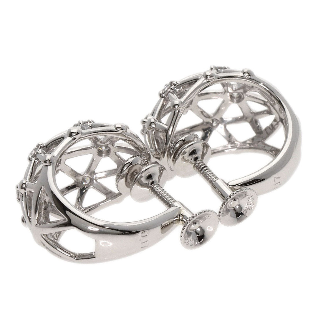 TASAKI Earring PT900 Silver diamond Women Used Authentic