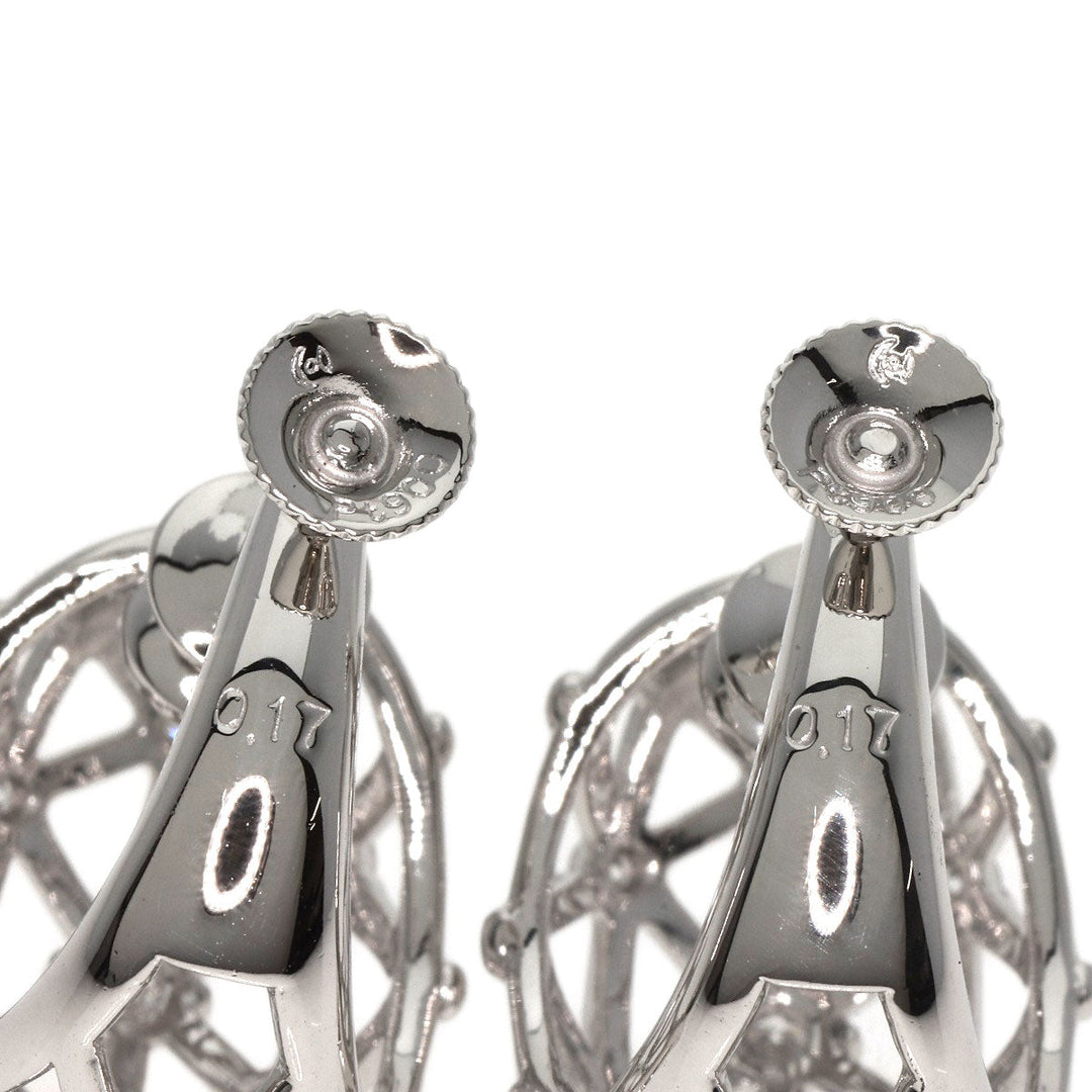 TASAKI Earring PT900 Silver diamond Women Used Authentic