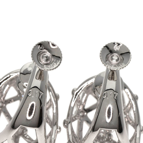 TASAKI Earring PT900 Silver diamond Women Used Authentic