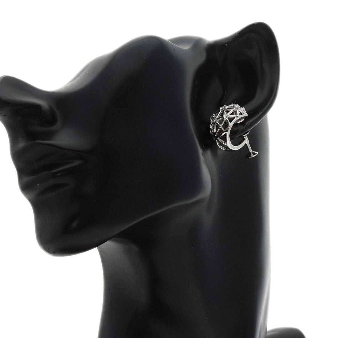 TASAKI Earring PT900 Silver diamond Women Used Authentic