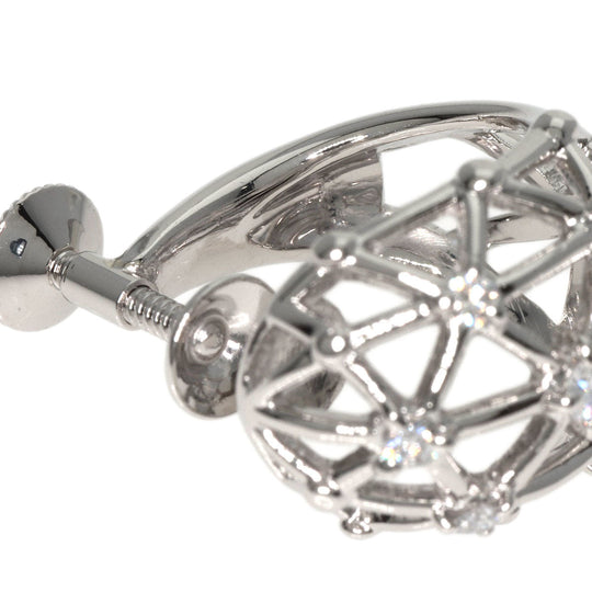 TASAKI Earring PT900 Silver diamond Women Used Authentic