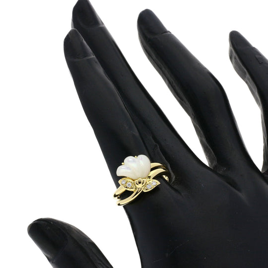 TASAKI Ring 18K Yellow Gold gold White Shell Diamond