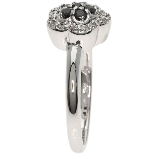 Ponte Vecchio Ring K18WG Silver Flower Diamond