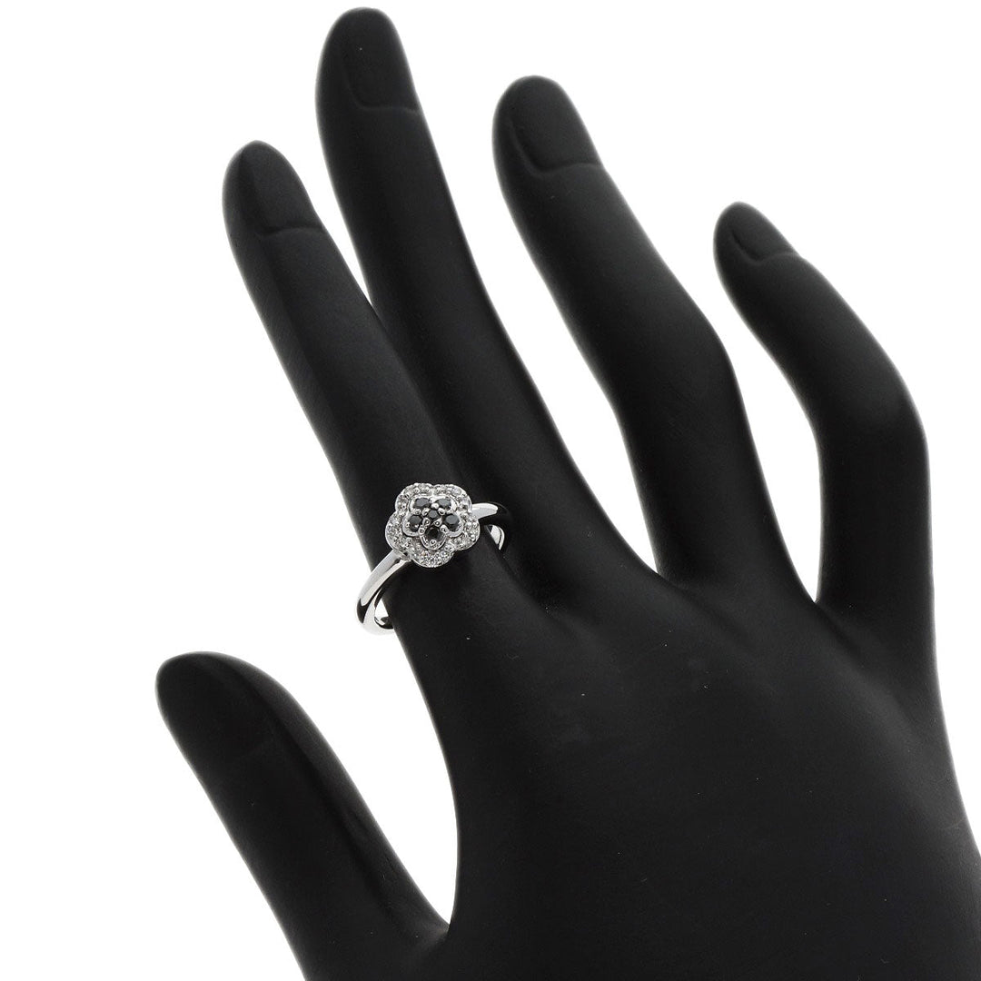 Ponte Vecchio Ring K18WG Silver Flower Diamond
