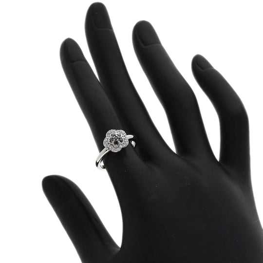 Ponte Vecchio Ring K18WG Silver Flower Diamond