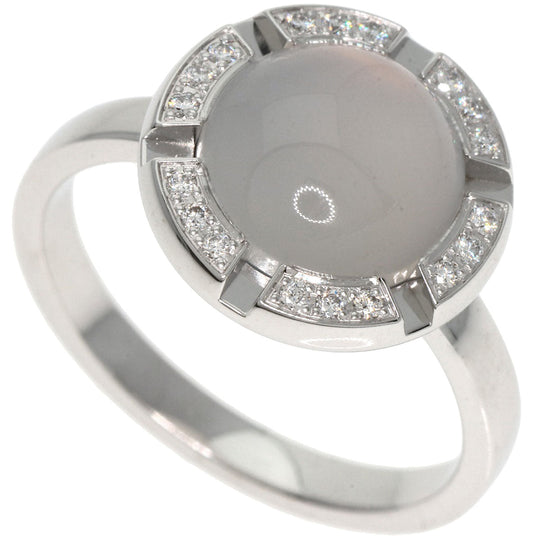 Chaumet Ring K18WG Silver Class One Cruise Diamond Moonstone #52 Women Used Authentic