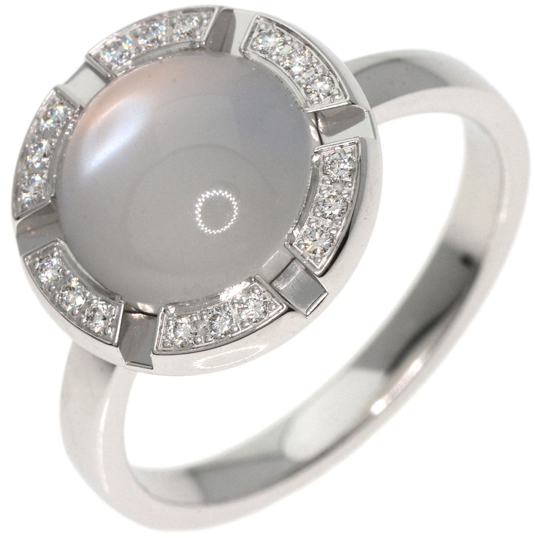 Chaumet Ring K18WG Silver Class One Cruise Diamond Moonstone #52 Women Used Authentic