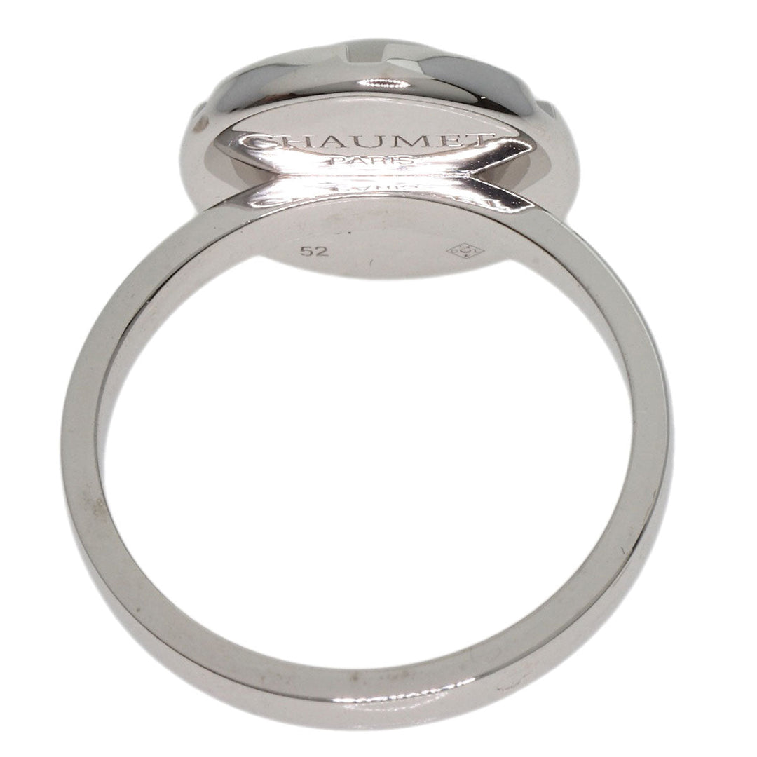 Chaumet Ring K18WG Silver Class One Cruise Diamond Moonstone #52 Women Used Authentic