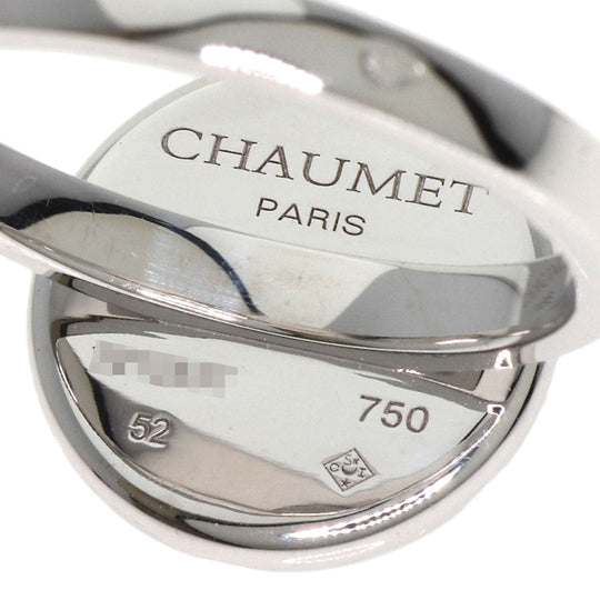 Chaumet Ring K18WG Silver Class One Cruise Diamond Moonstone #52 Women Used Authentic