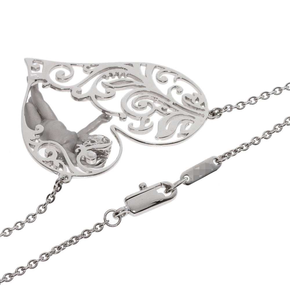 Carrera y Carrera Necklace K18WG Silver Angel heart Women Used Authentic