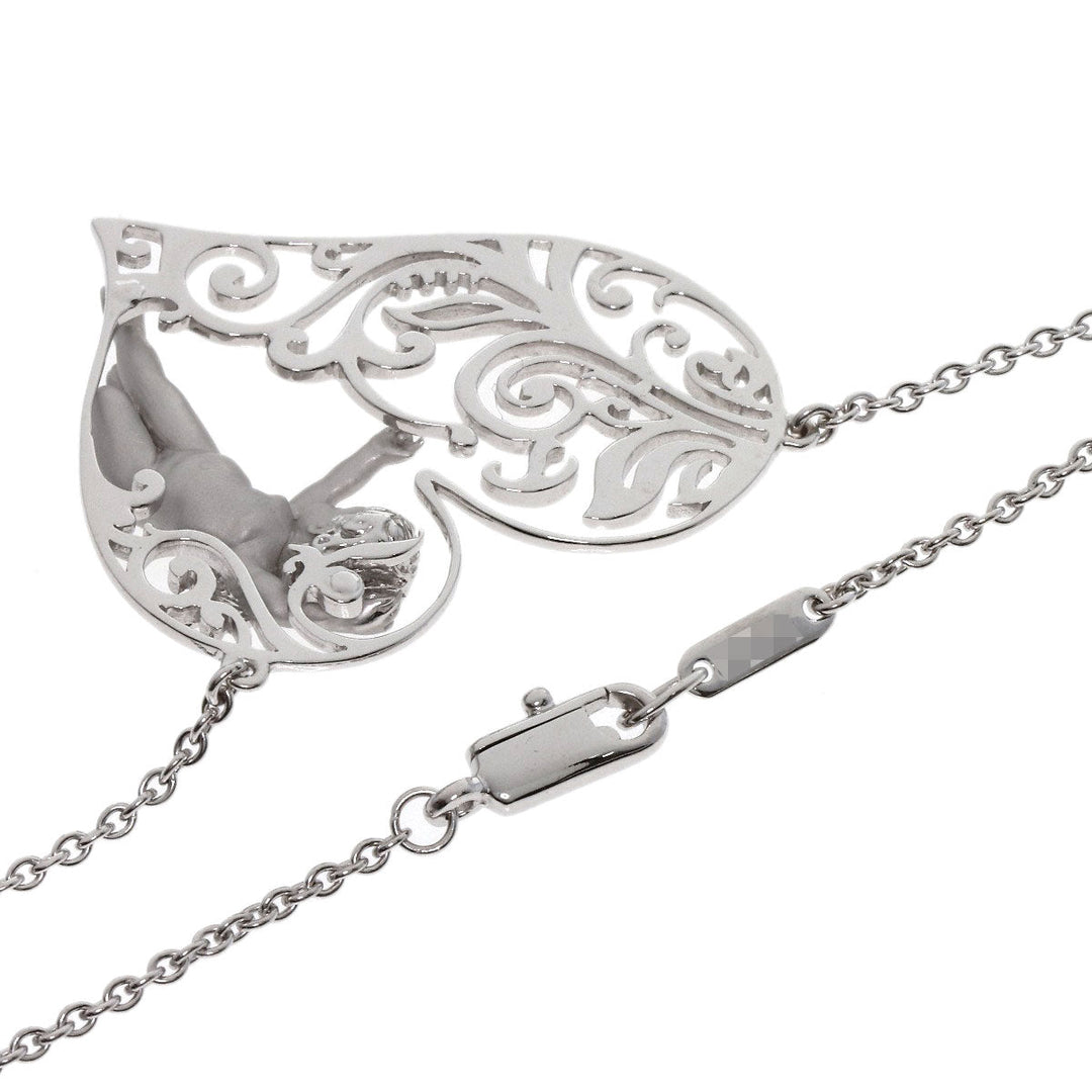 Carrera y Carrera Necklace K18WG Silver Angel heart Women Used Authentic