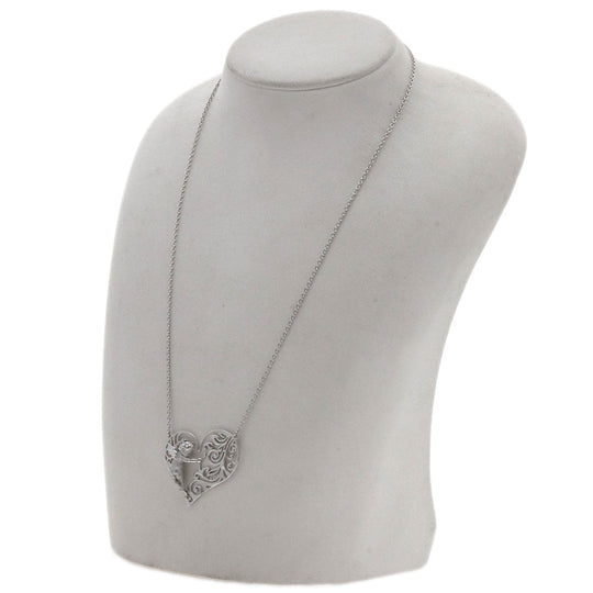 Carrera y Carrera Necklace K18WG Silver Angel heart Women Used Authentic