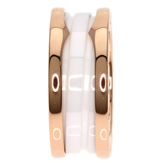 BVLGARI Ring 18K Pink Gold gold B-zero1 B-zero One 2-band White Ceramic #49 Women Used Authentic