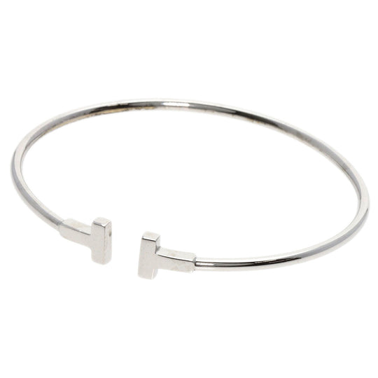 TIFFANY&Co. bracelet K18WG Silver T wire Women Used Authentic