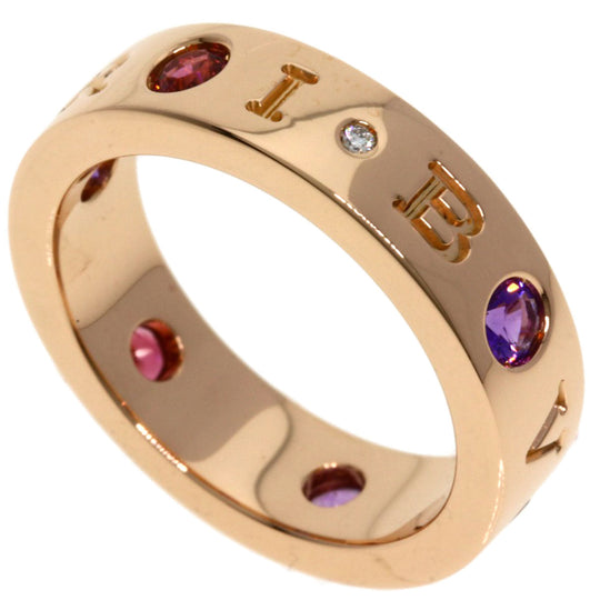 BVLGARI Ring 18K Pink Gold gold Roman Sorbet Pink Tourmaline Amethyst 1P Diamond #50