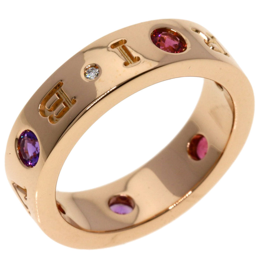 BVLGARI Ring 18K Pink Gold gold Roman Sorbet Pink Tourmaline Amethyst 1P Diamond #50