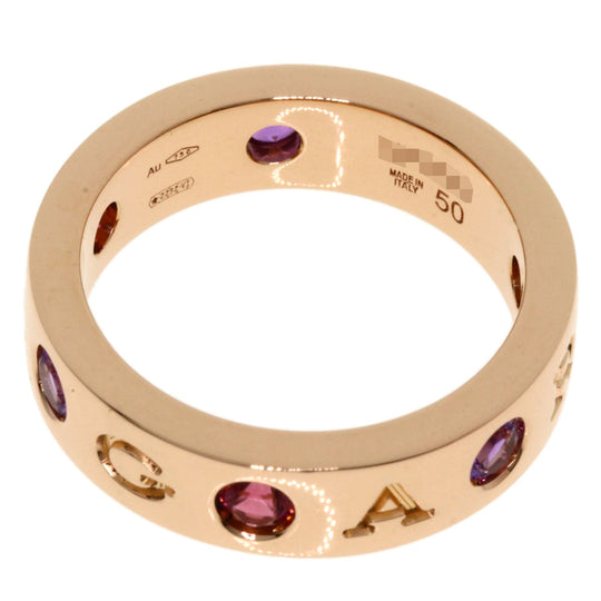 BVLGARI Ring 18K Pink Gold gold Roman Sorbet Pink Tourmaline Amethyst 1P Diamond #50