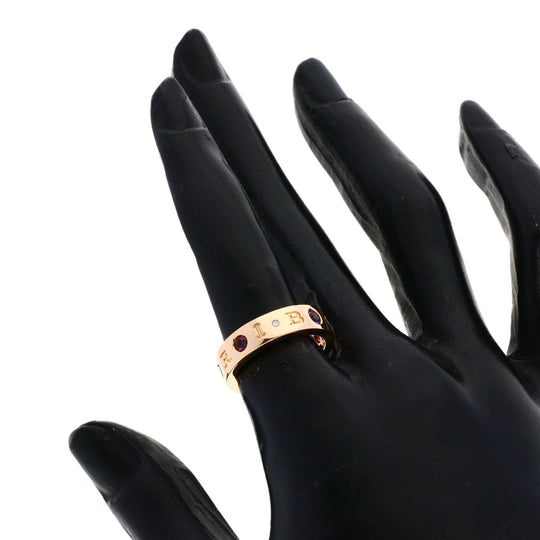BVLGARI Ring 18K Pink Gold gold Roman Sorbet Pink Tourmaline Amethyst 1P Diamond #50