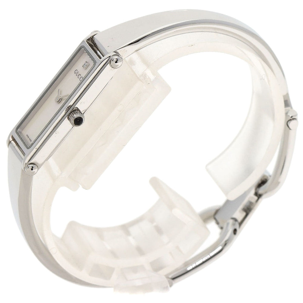 GUCCI Watches Quartz 1500L Stainless Steel , Stainless Steel Silver Square face White shell dial Women Used Authentic