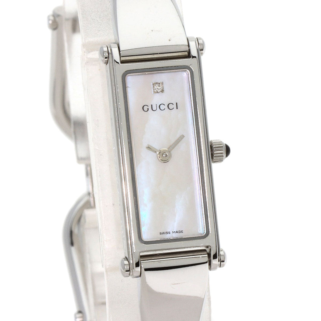 GUCCI Watches Quartz 1500L Stainless Steel , Stainless Steel Silver Square face White shell dial Women Used Authentic