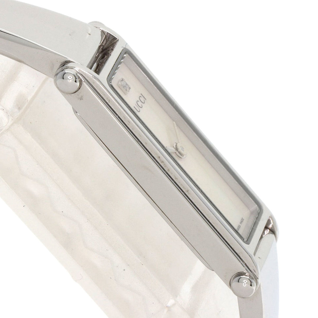 GUCCI Watches Quartz 1500L Stainless Steel , Stainless Steel Silver Square face White shell dial Women Used Authentic