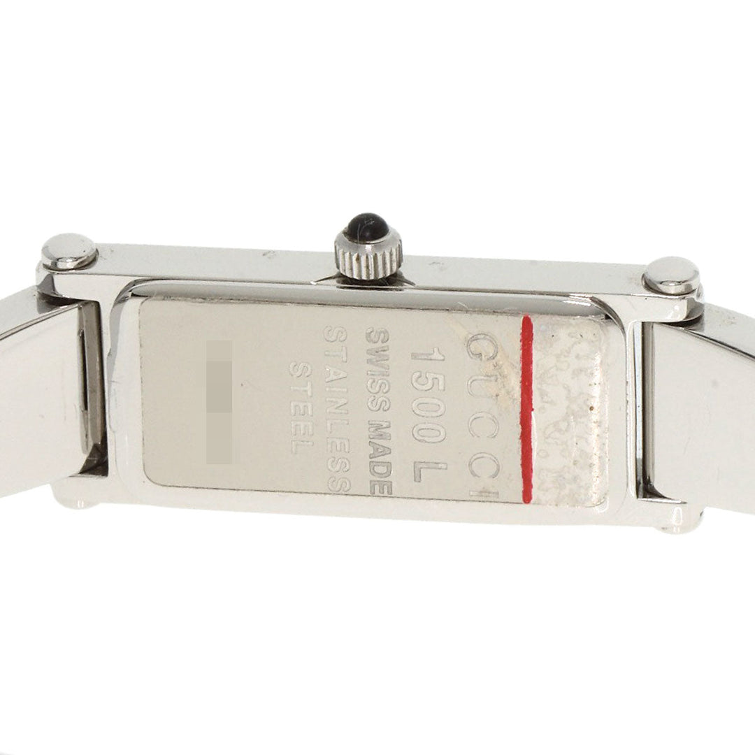 GUCCI Watches Quartz 1500L Stainless Steel , Stainless Steel Silver Square face White shell dial Women Used Authentic