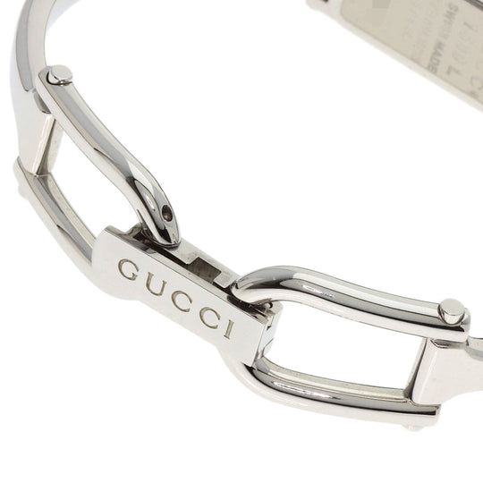 GUCCI Watches Quartz 1500L Stainless Steel , Stainless Steel Silver Square face White shell dial Women Used Authentic
