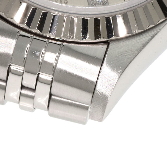 ROLEX Watches Mechanical Automatic 69174G Stainless Steel , Stainless Steel , K18WG Silver Datejust 10P Diamond Silver dial Women Used Authentic