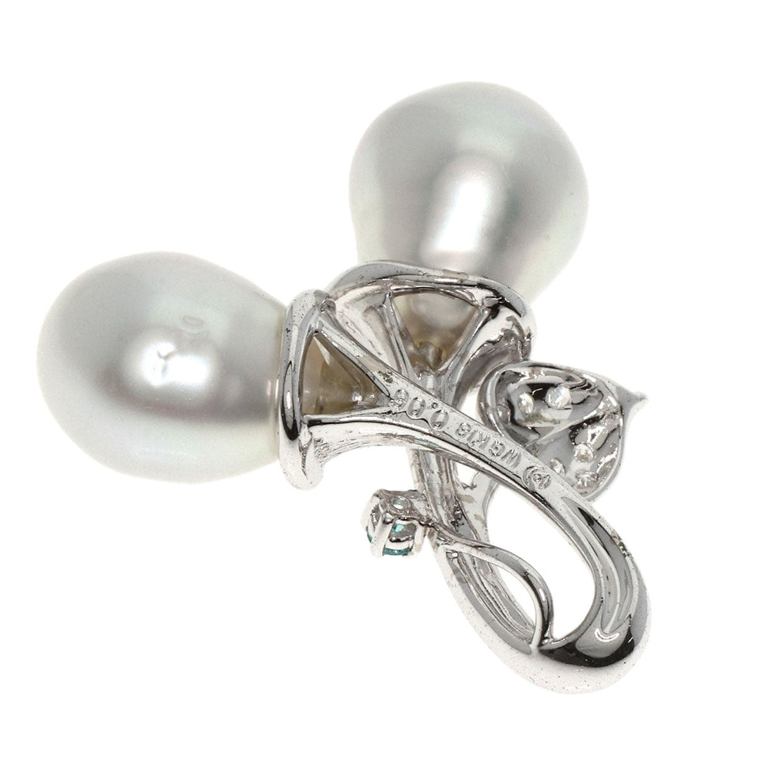 TASAKI Pendant top K18WG Silver Pearl Pearl Sapphire Diamond Women Used Authentic