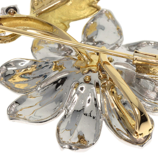 NOBUKO ISHIKAWA Brooch K18YG , K18WG Silver as time cosmos sapphire diamond Women Used Authentic