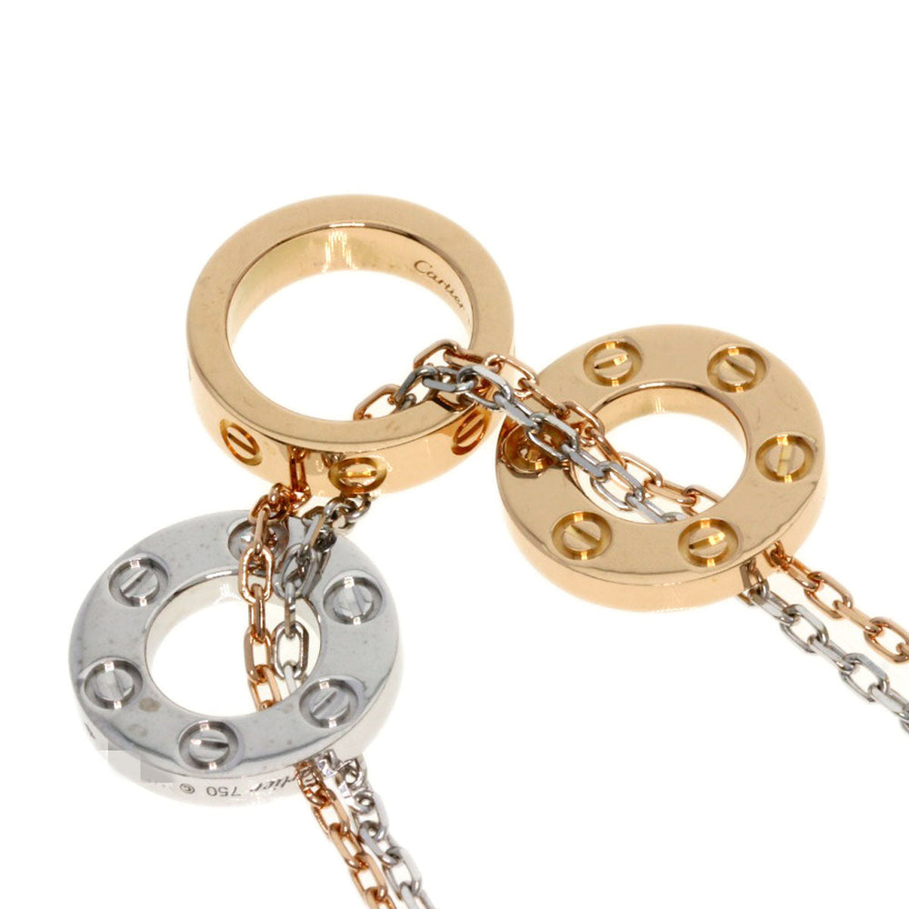 CARTIER Necklace 18K Pink Gold gold Love Three Hoop Diamond