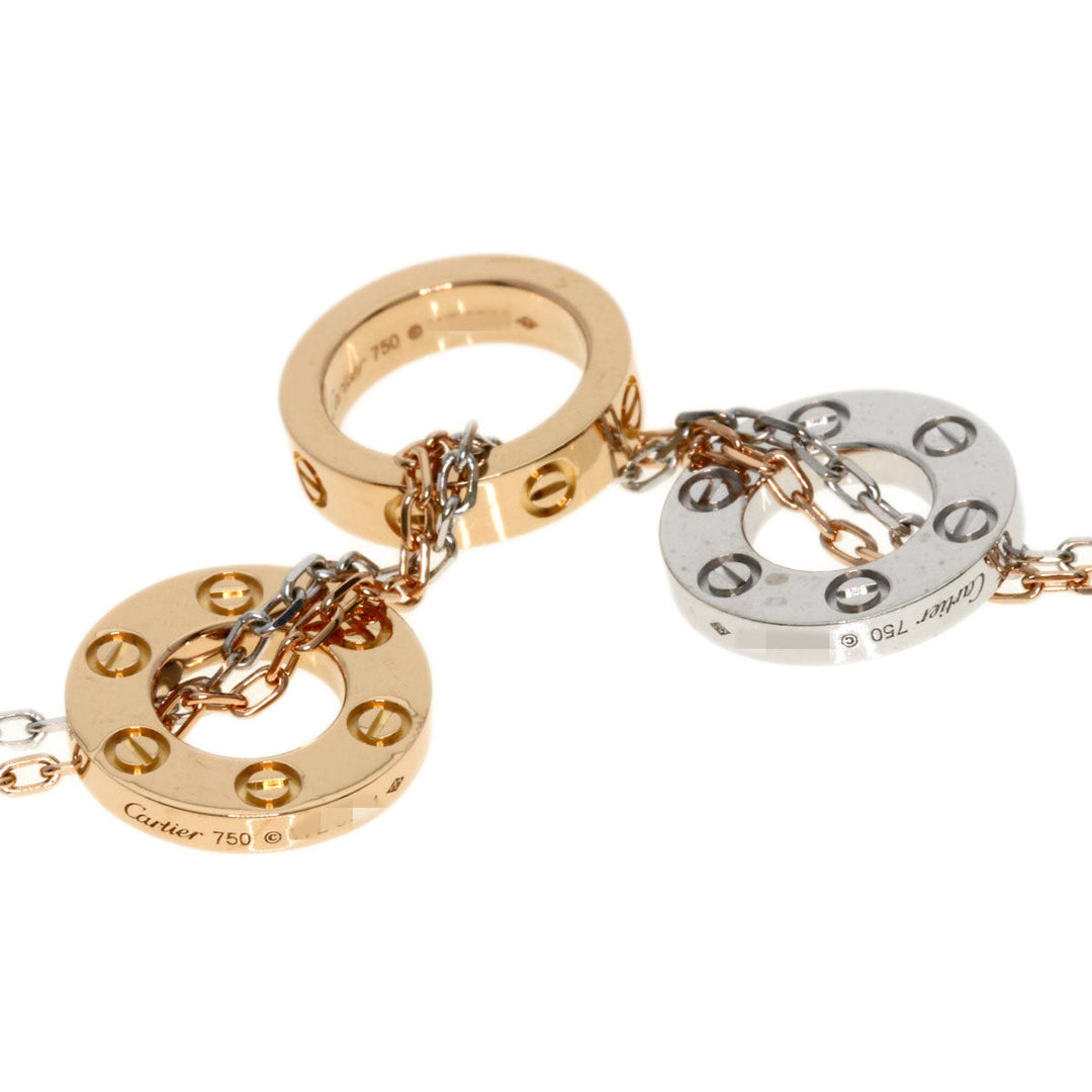 CARTIER Necklace 18K Pink Gold gold Love Three Hoop Diamond