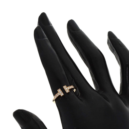 TIFFANY&Co. Ring 18K Pink Gold gold T wire diamond