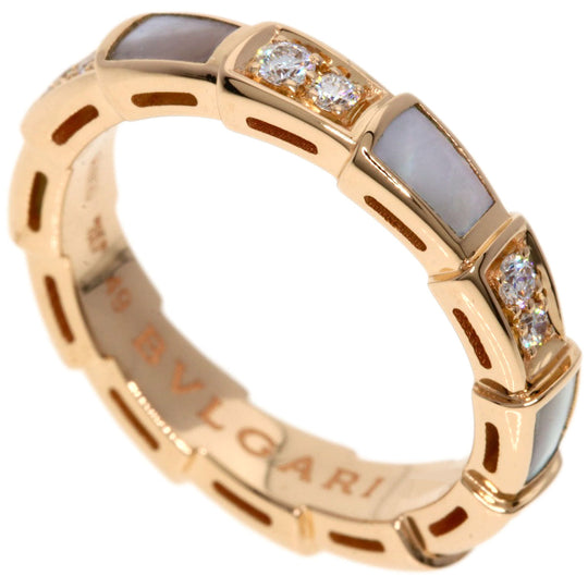 BVLGARI Ring 18K Pink Gold gold Serpenti Viper Diamond #49