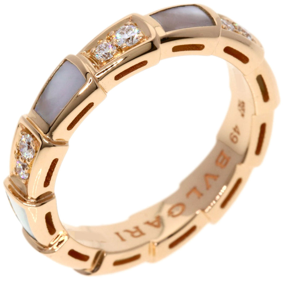 BVLGARI Ring 18K Pink Gold gold Serpenti Viper Diamond #49