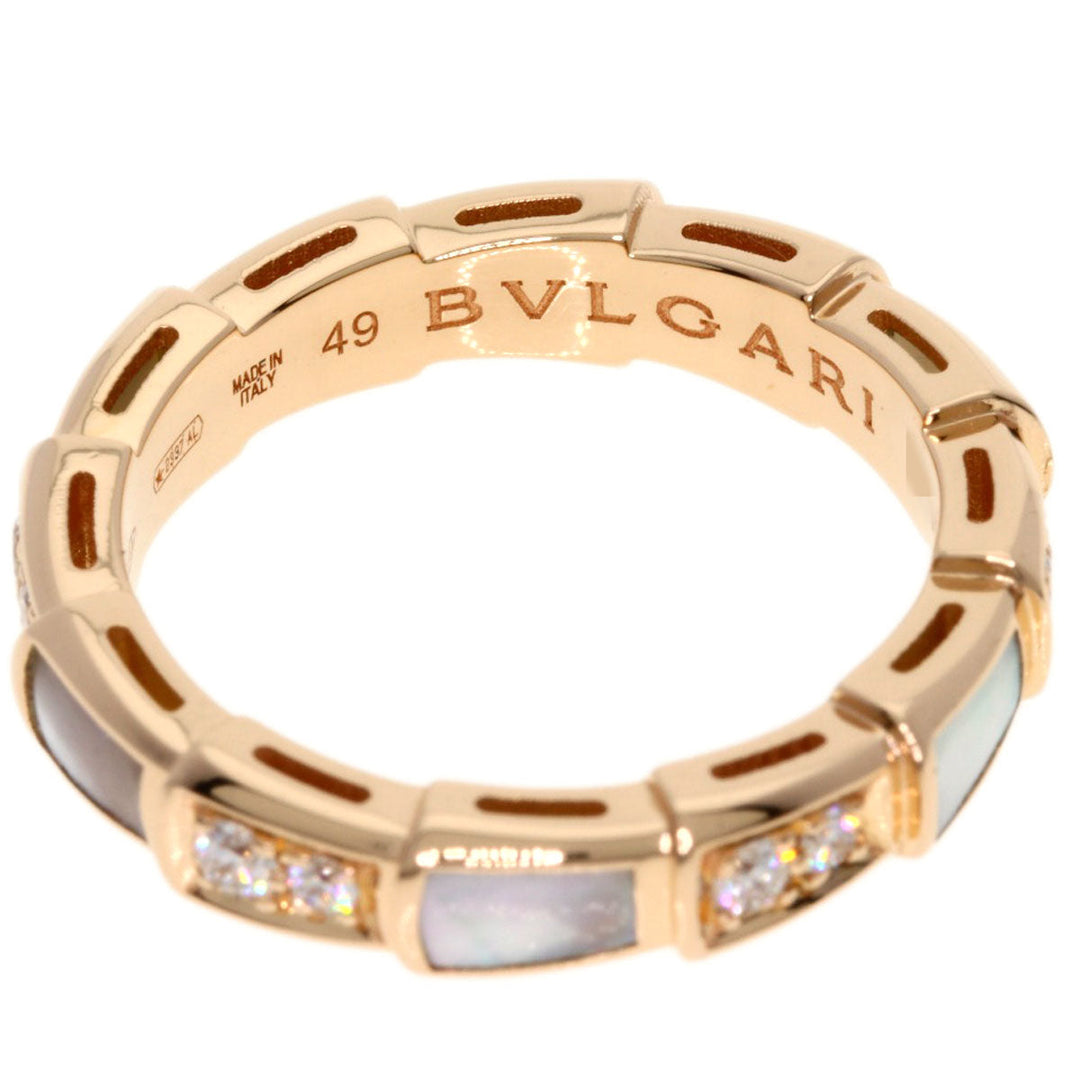 BVLGARI Ring 18K Pink Gold gold Serpenti Viper Diamond #49