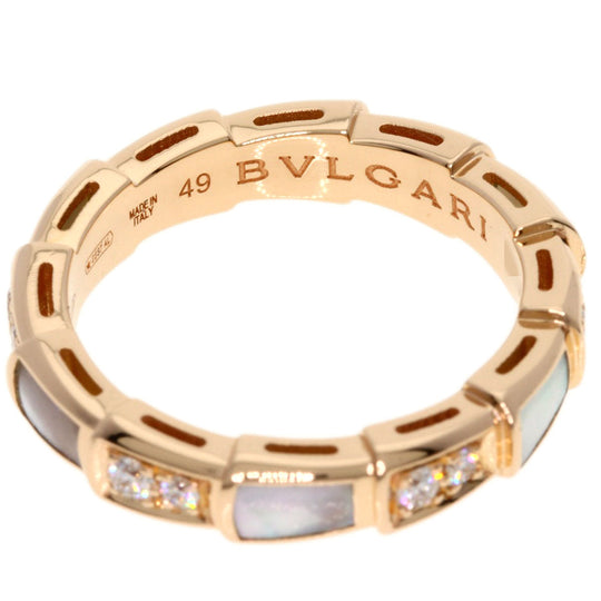 BVLGARI Ring 18K Pink Gold gold Serpenti Viper Diamond #49