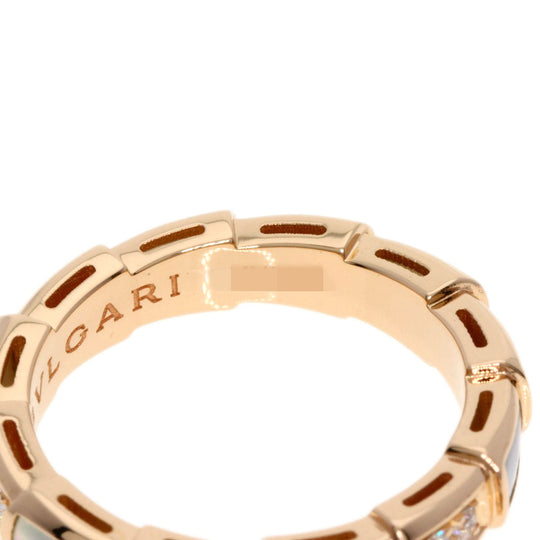 BVLGARI Ring 18K Pink Gold gold Serpenti Viper Diamond #49