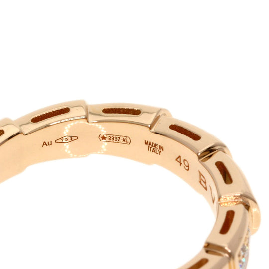 BVLGARI Ring 18K Pink Gold gold Serpenti Viper Diamond #49