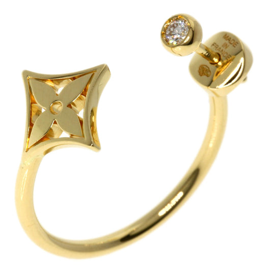 LOUIS VUITTON Pierce 18K Yellow Gold gold Creole Monogram Idylle Diamond Single Earring Women Used Authentic