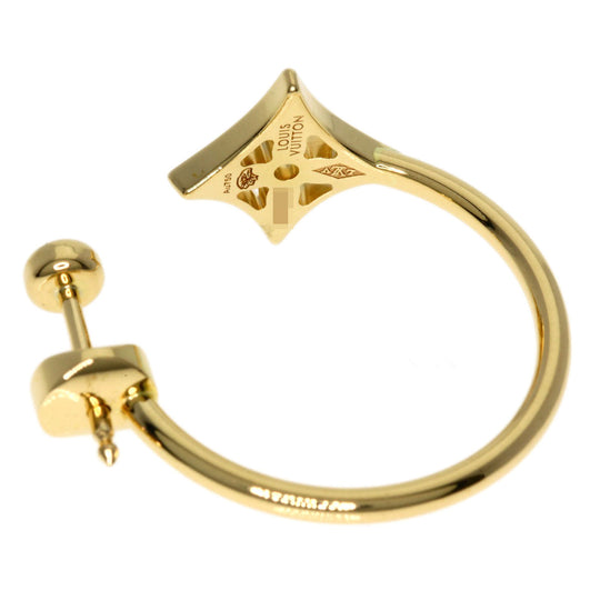 LOUIS VUITTON Pierce 18K Yellow Gold gold Creole Monogram Idylle Diamond Single Earring Women Used Authentic