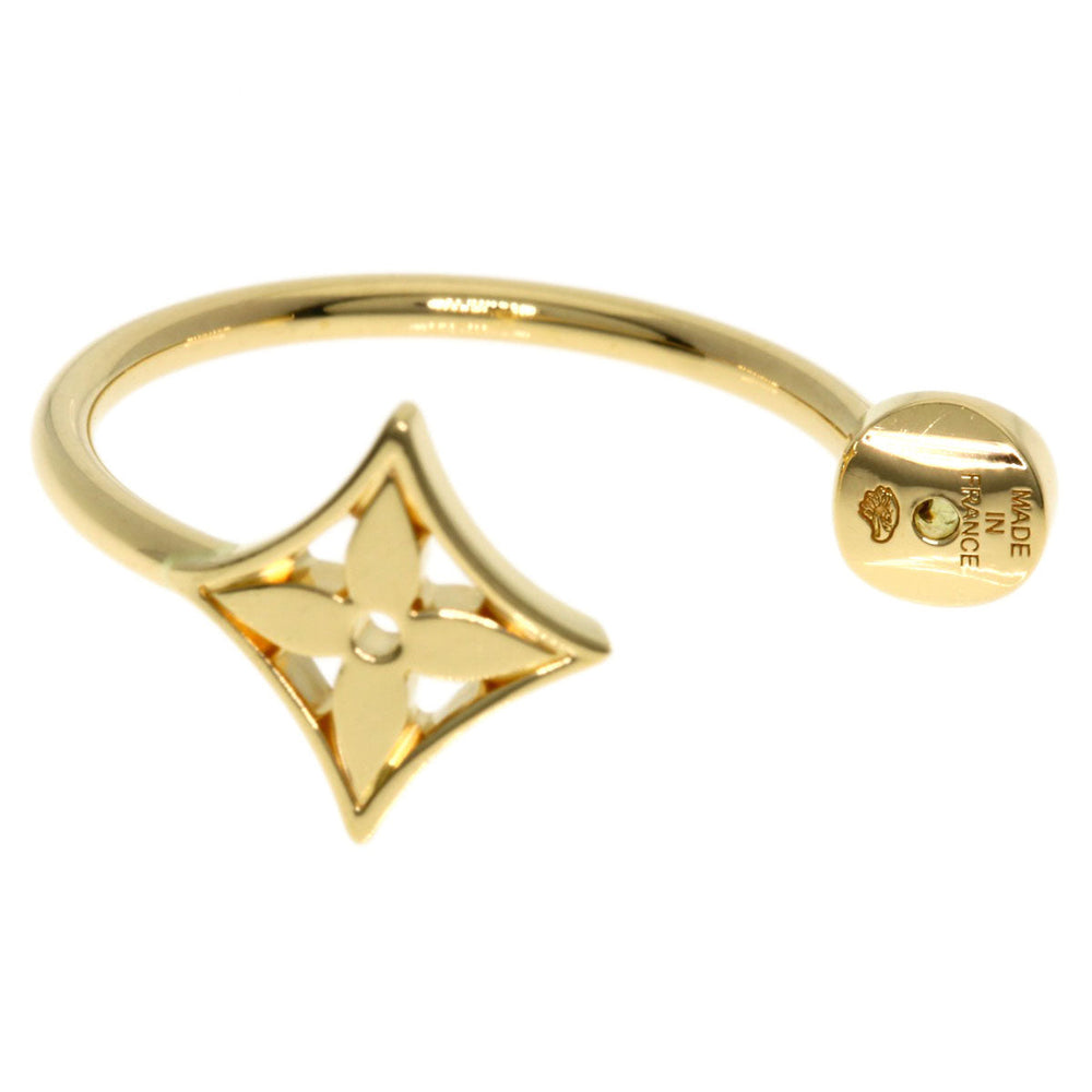 LOUIS VUITTON Pierce 18K Yellow Gold gold Creole Monogram Idylle Diamond Single Earring Women Used Authentic