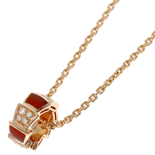 BVLGARI Necklace 18K Pink Gold gold Serpenti Carnelian Diamond