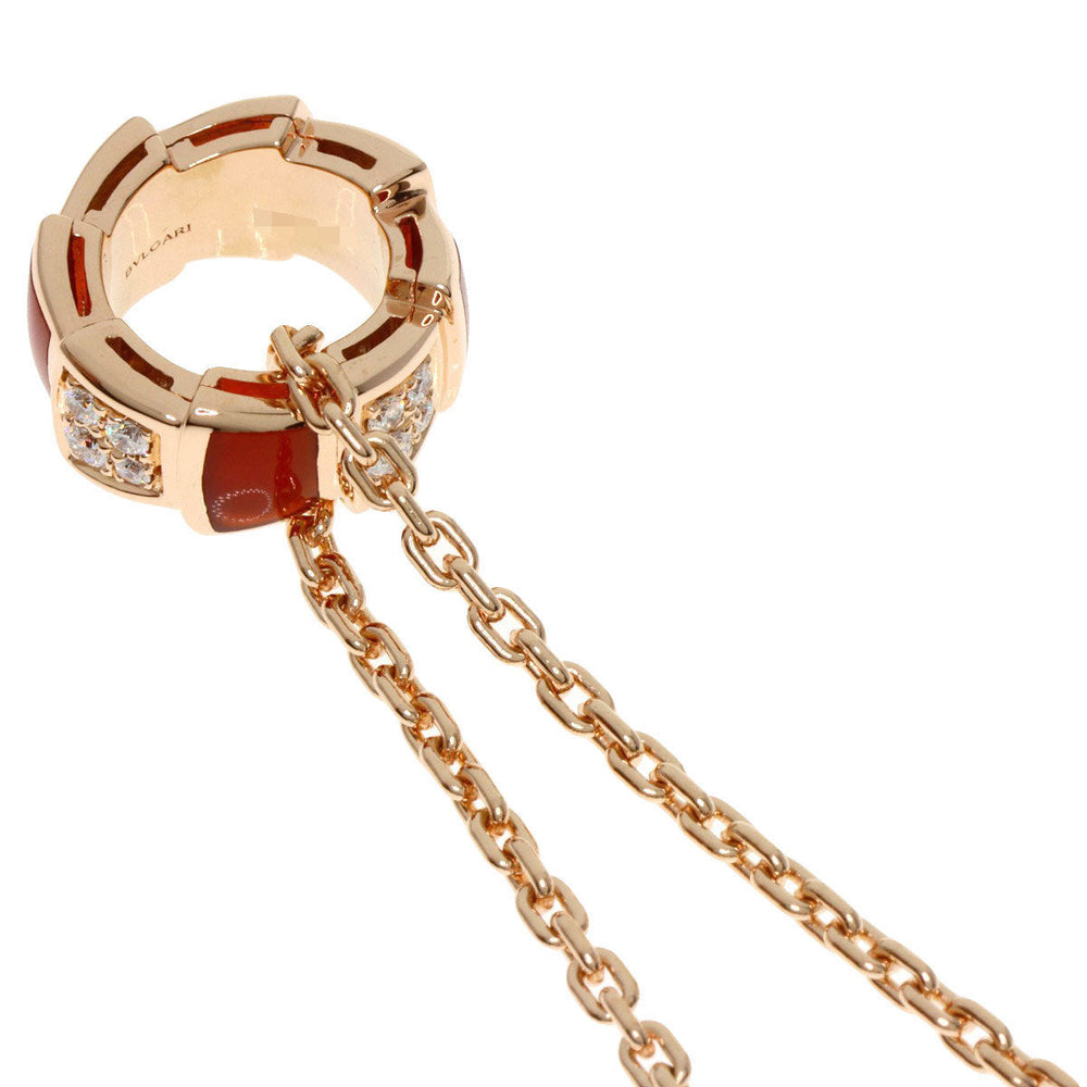 BVLGARI Necklace 18K Pink Gold gold Serpenti Carnelian Diamond